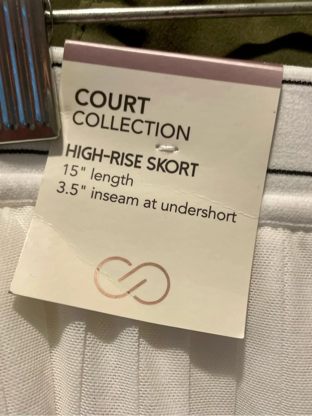 Calia COURT Collection HR Skort White Large. NWT!